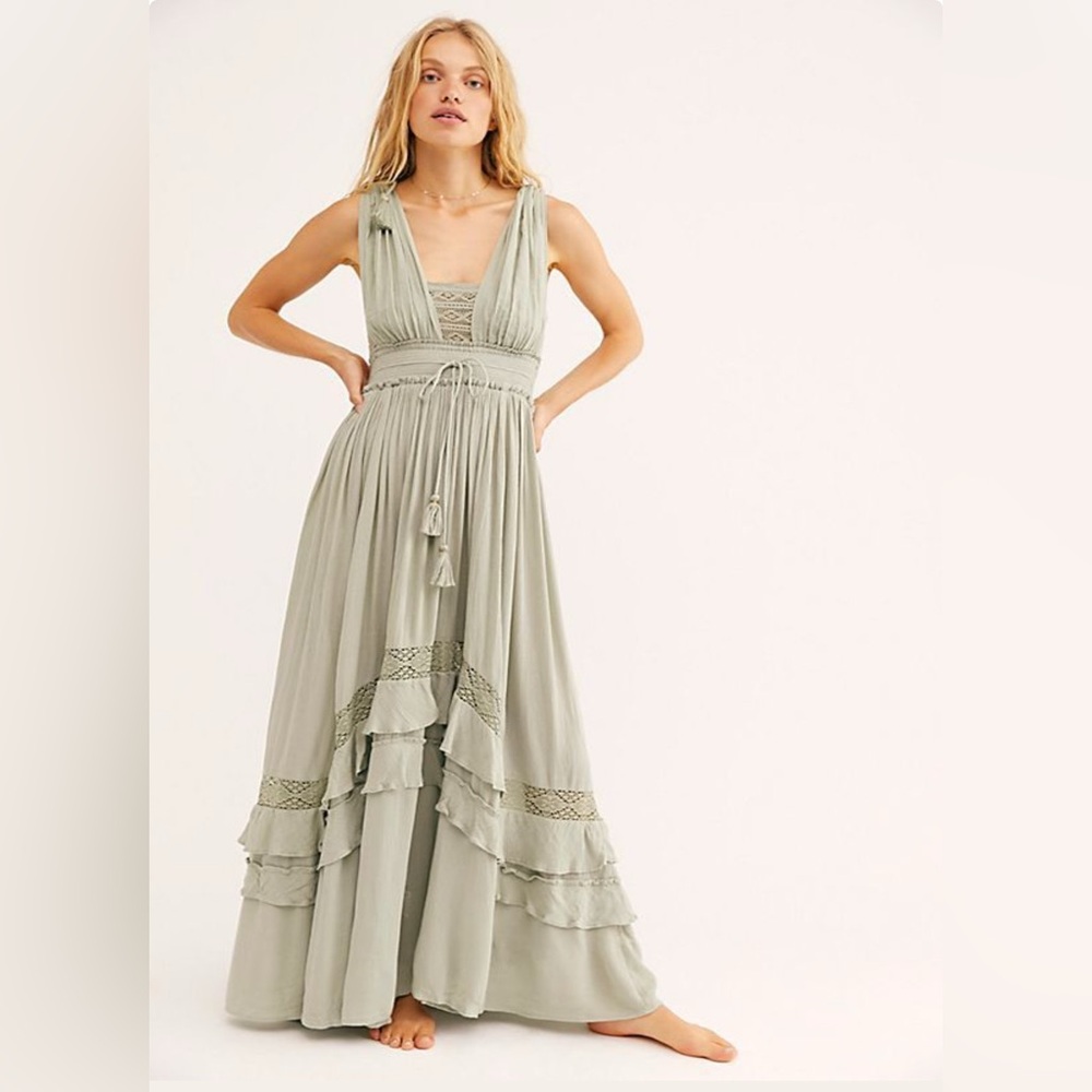 Free People Sage Green Maxi Dress